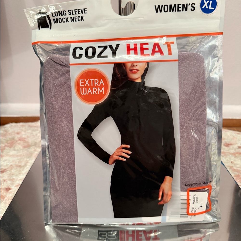 Women's Long Sleeve Mock Neck Top - Black